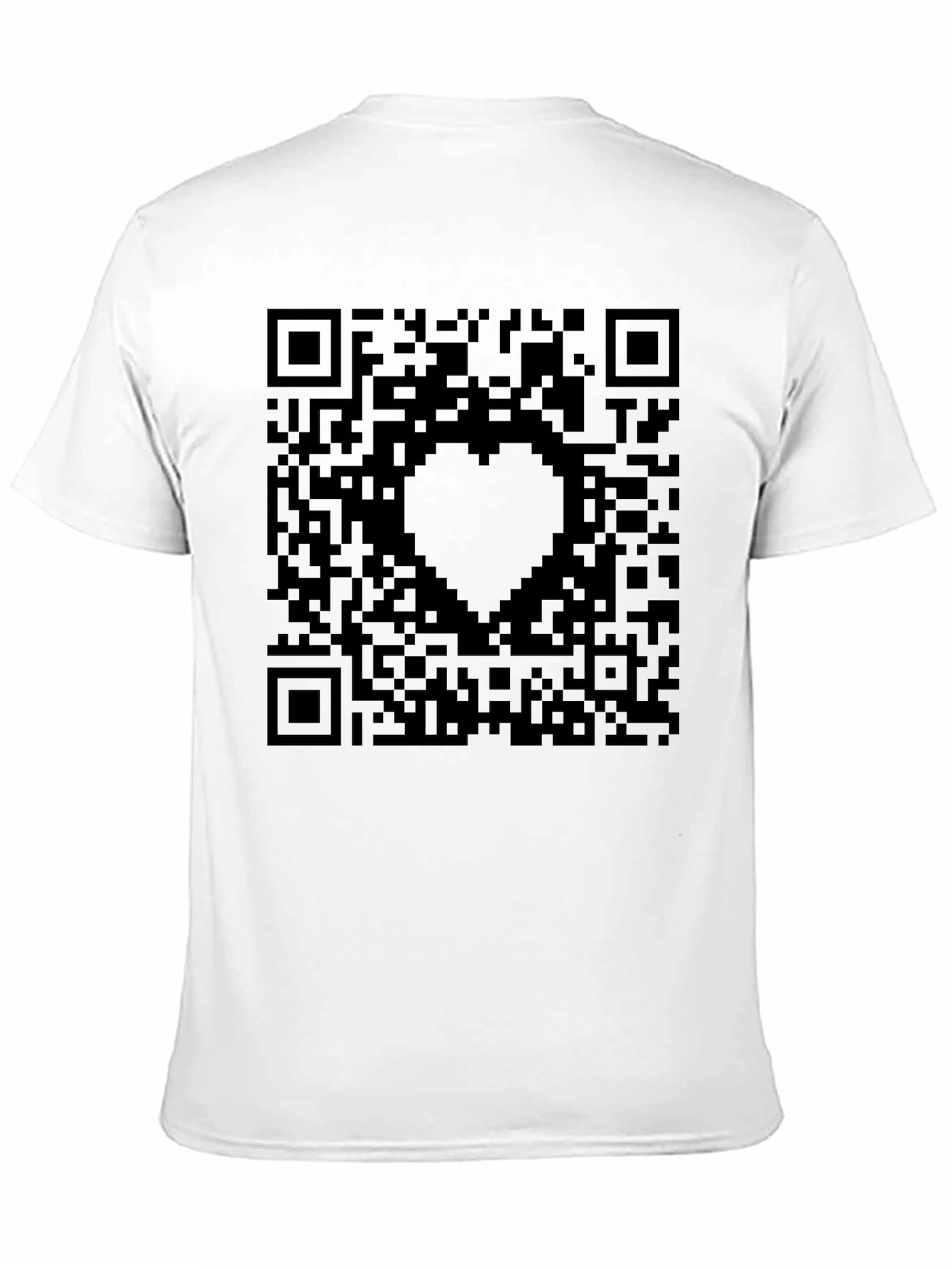 QR Code Heart Graphic Tee - Black