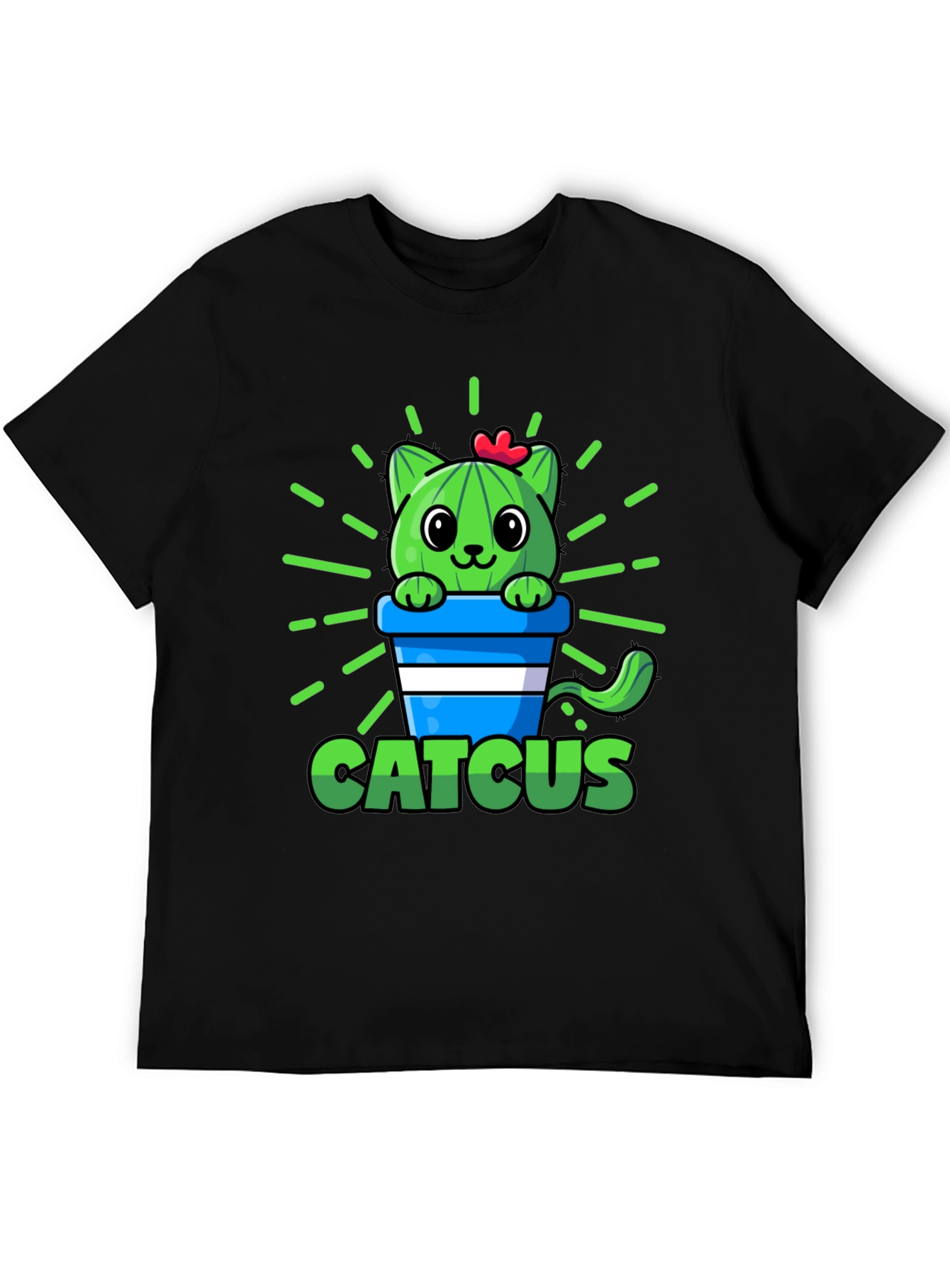 Cute Catcus Graphic T-Shirt - Funny Cactus Cat Tee