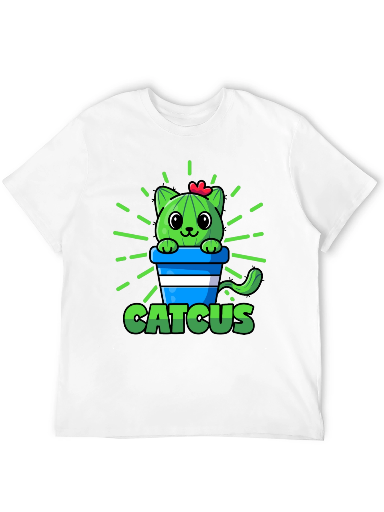 Cute Catcus Graphic T-Shirt - Funny Cactus Cat Tee