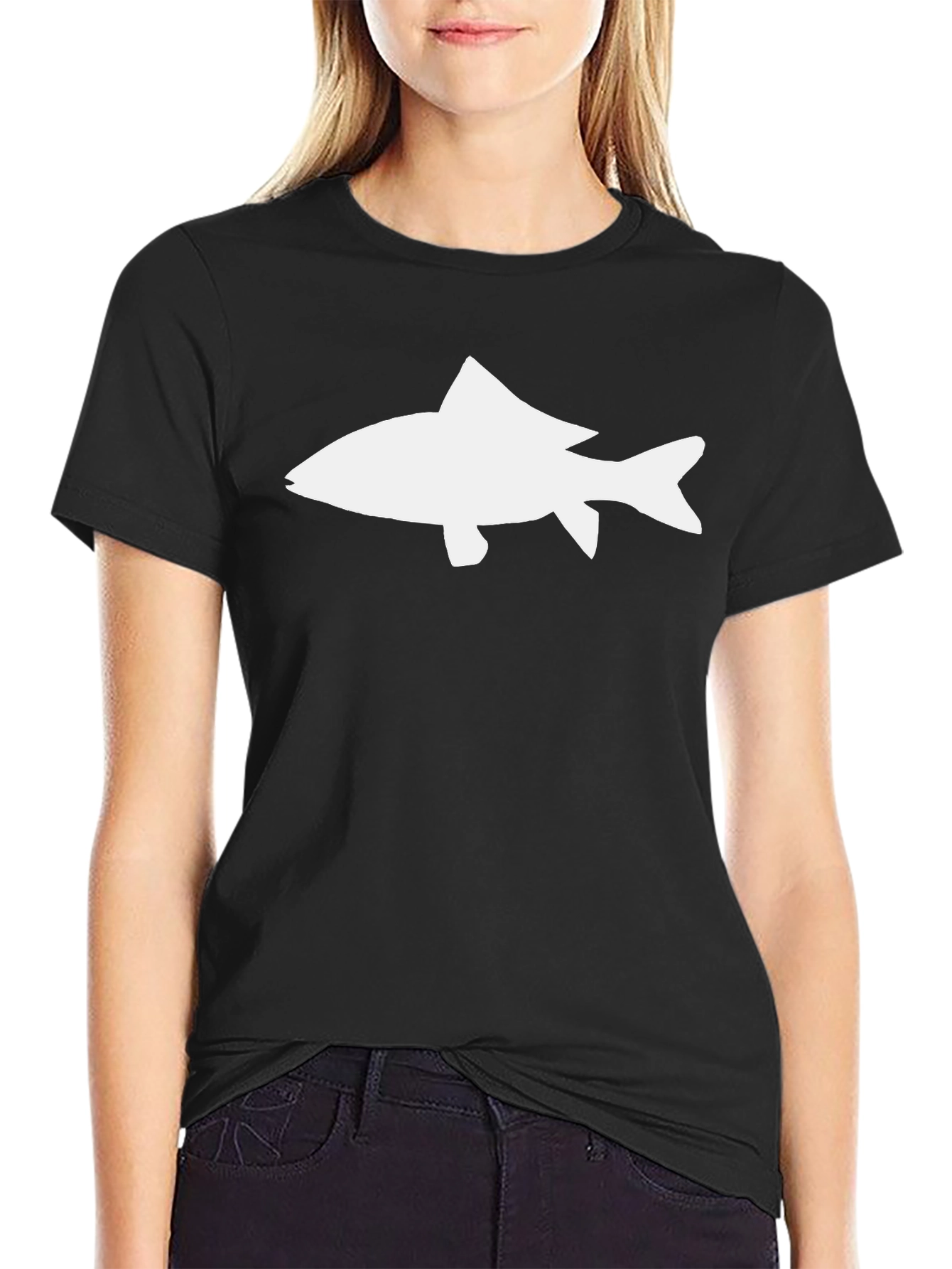 Fish Graphic T-Shirt - Black Cotton Tee