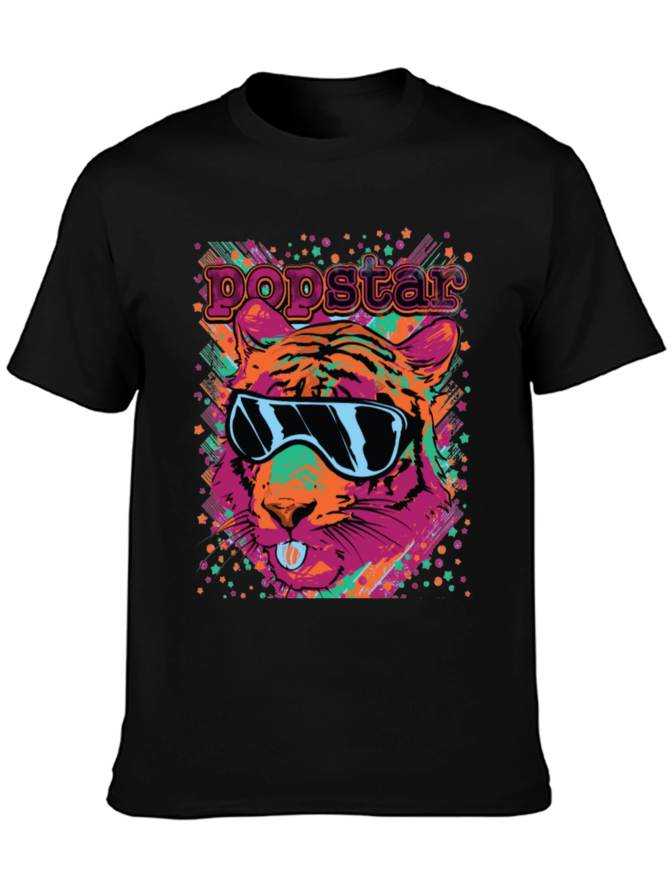 Popstar Tiger Graphic Tee - Funky Animal Print