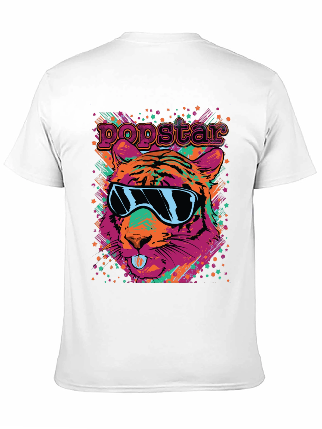 Popstar Tiger Graphic Tee - Funky Animal Print