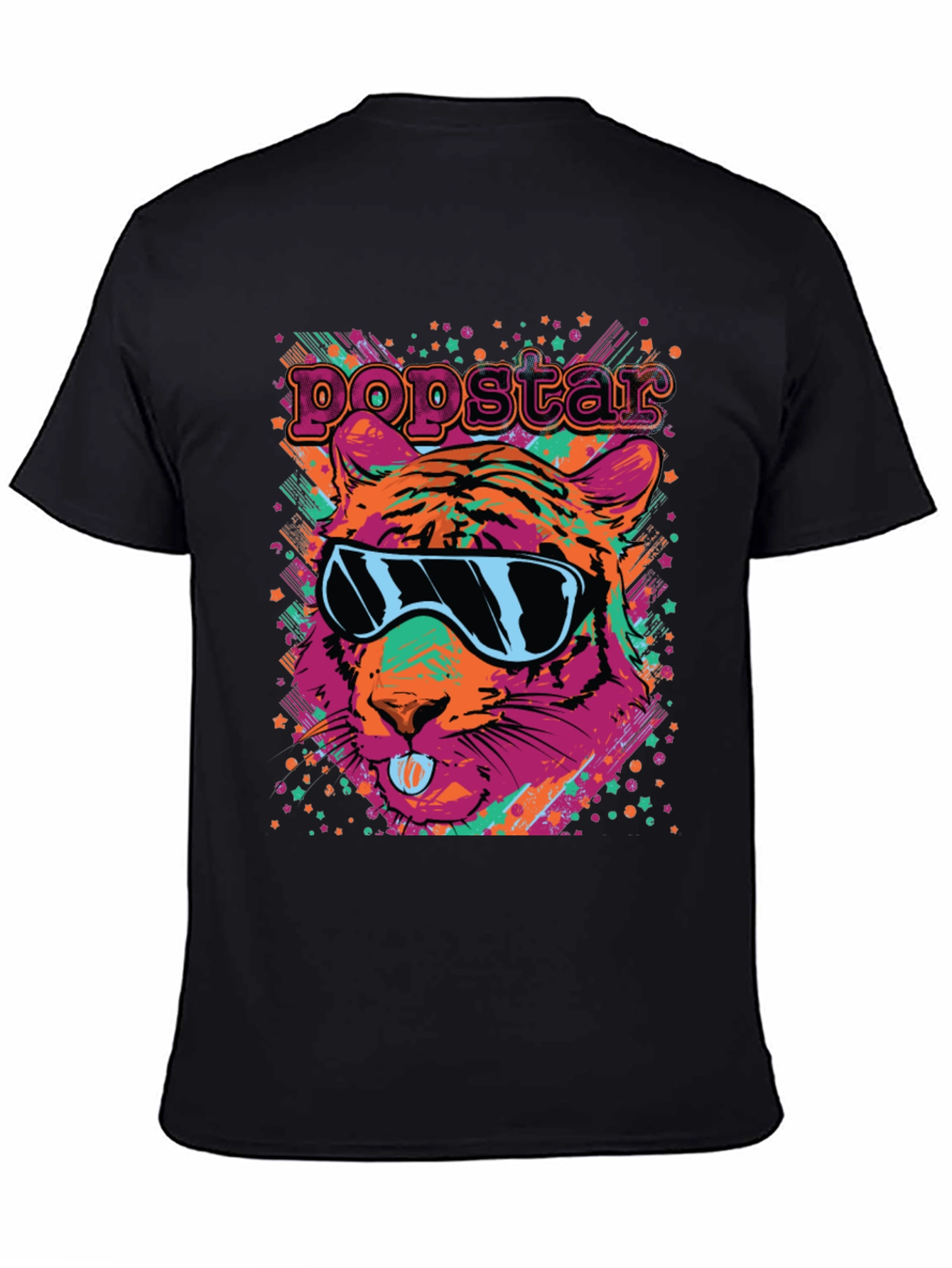 Popstar Tiger Graphic Tee - Funky Animal Print