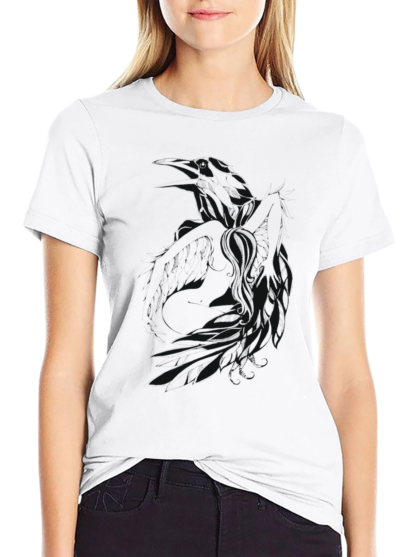 Mens Black Graphic Print T-Shirt