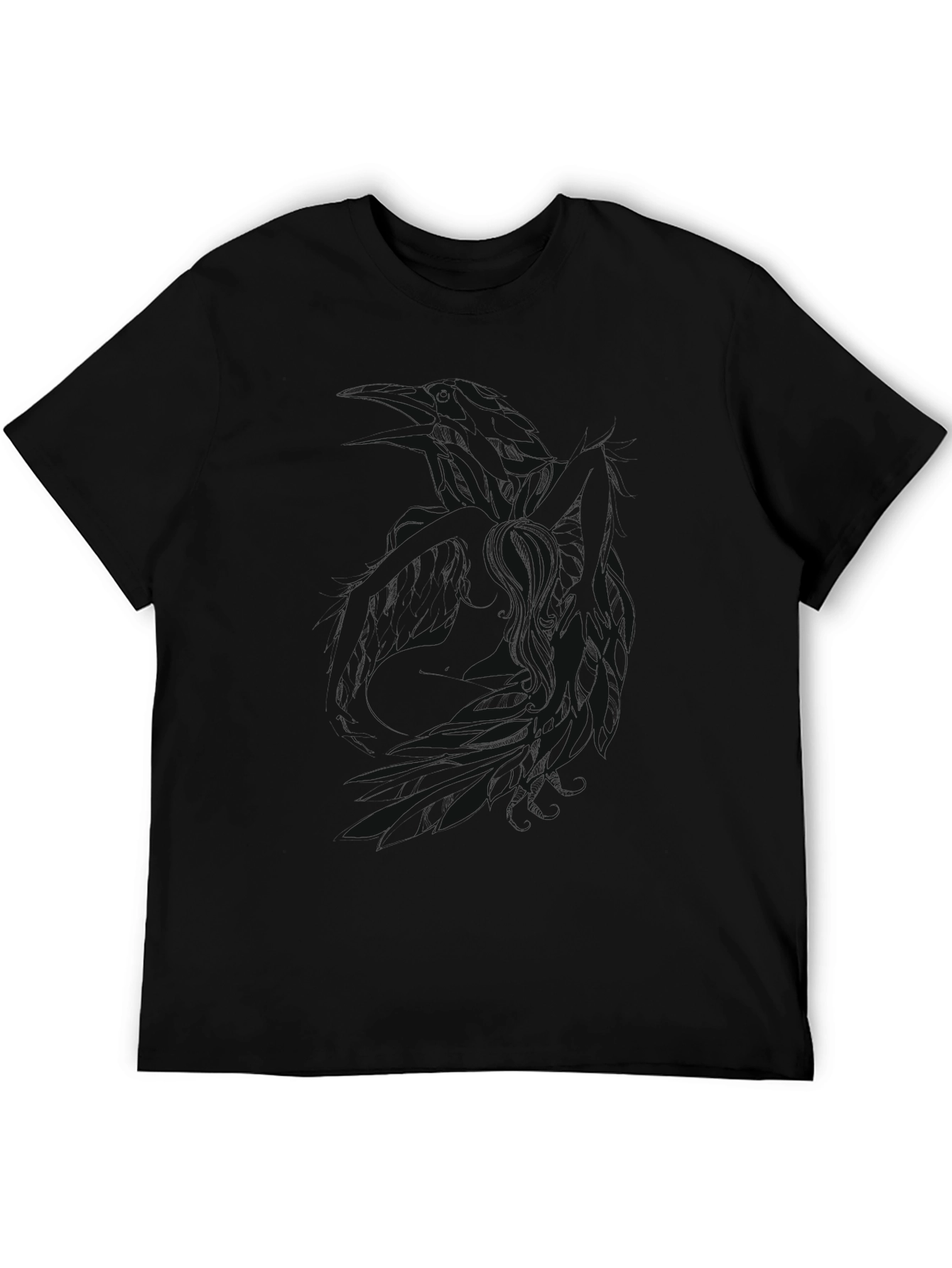 Mens Black Graphic Print T-Shirt