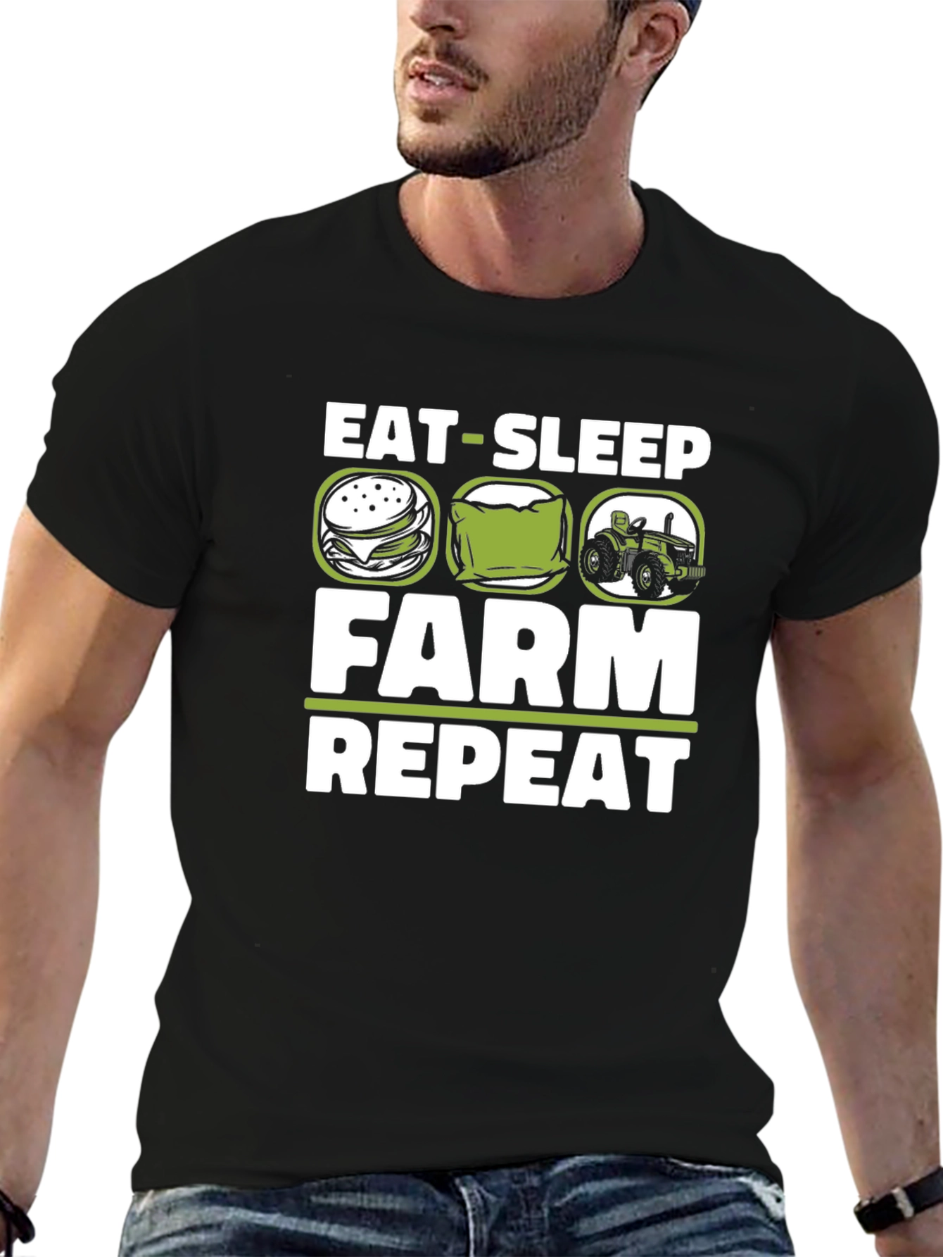 Eat Sleep Farm Repeat Graphic T-Shirt