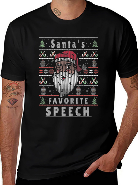 Santas Favorite Speech Black T-Shirt