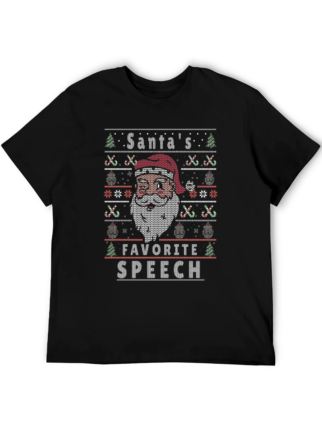 Santas Favorite Speech Black T-Shirt