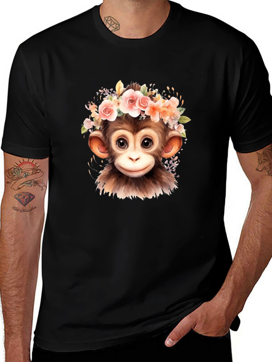 Monkey with Flower Crown T-Shirt