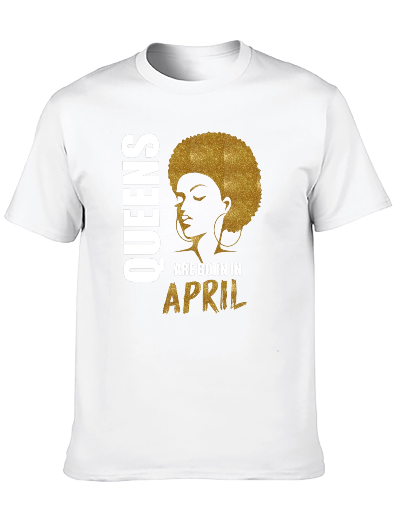 Queens Born in April Black T-Shirt