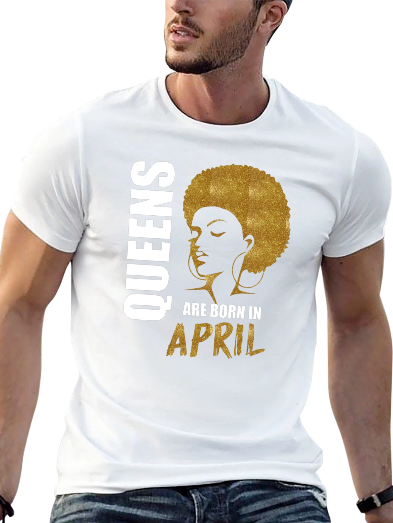 Queens Born in April Black T-Shirt