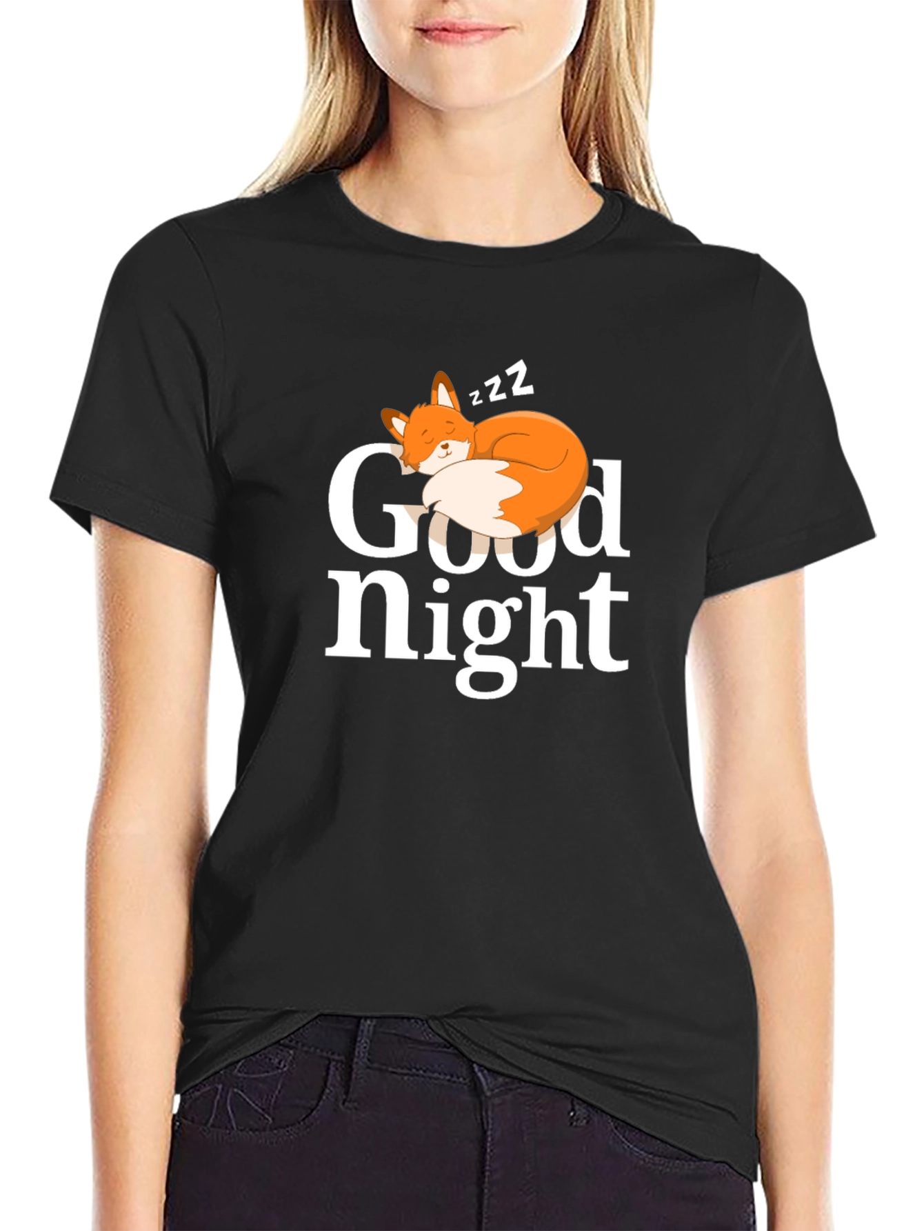 Good Night Fox T-Shirt - Cute Sleepy Fox Design