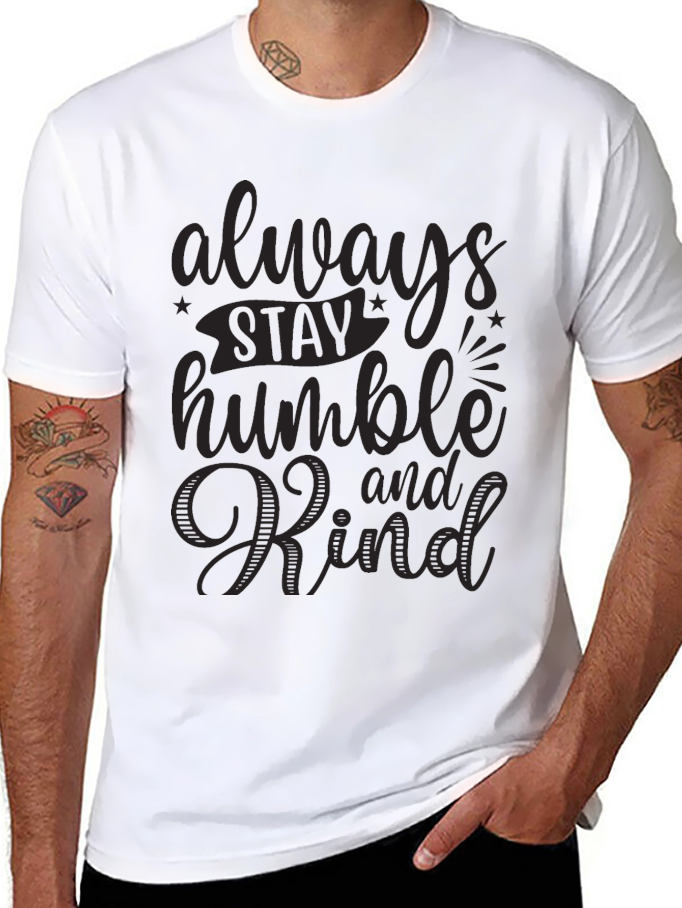 Always Stay Humble and Kind Black Graphic Tee