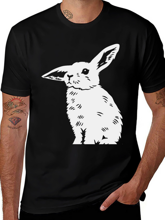 Black Rabbit Graphic Tee - Mens Casual Top