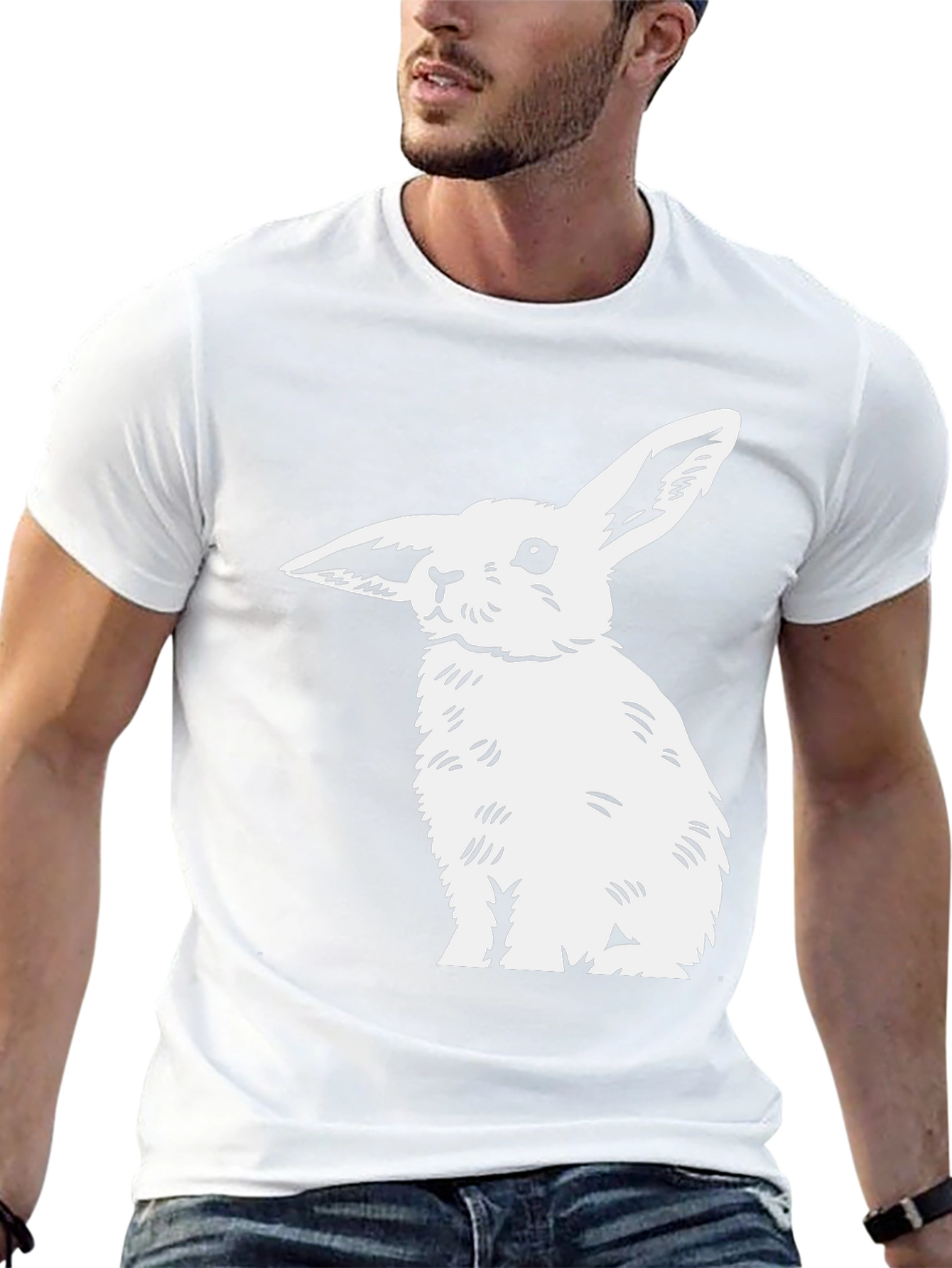 Black Rabbit Graphic Tee - Mens Casual Top