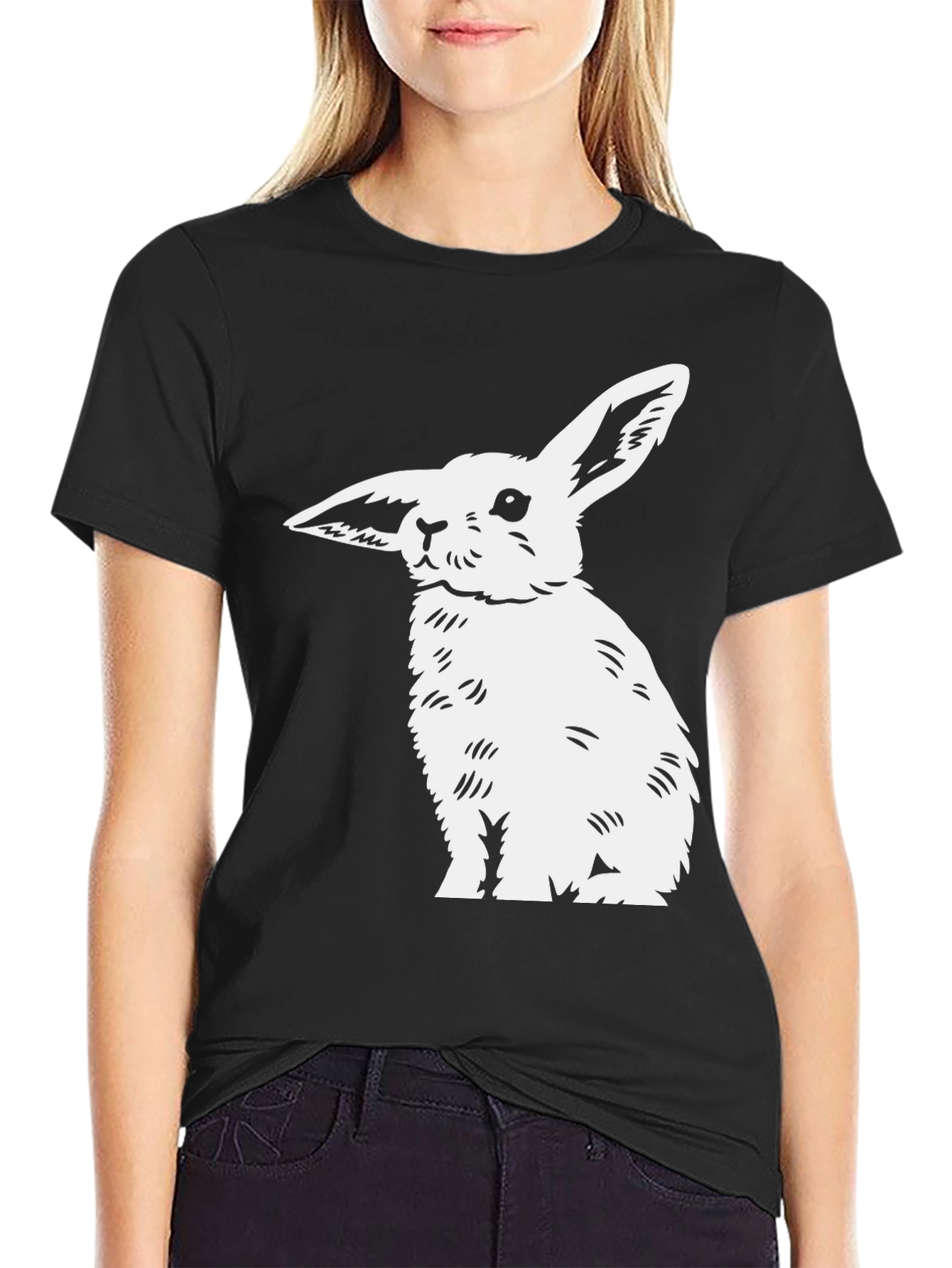 Black Rabbit Graphic Tee - Mens Casual Top