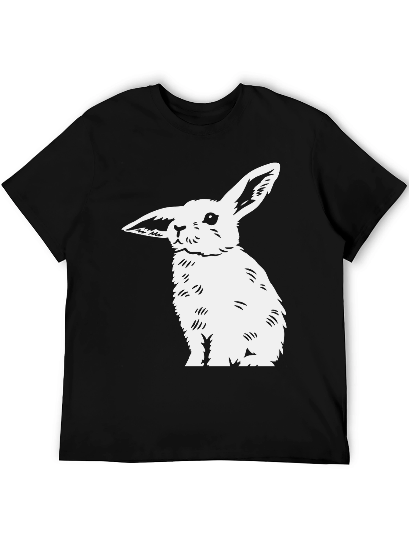 Black Rabbit Graphic Tee - Mens Casual Top