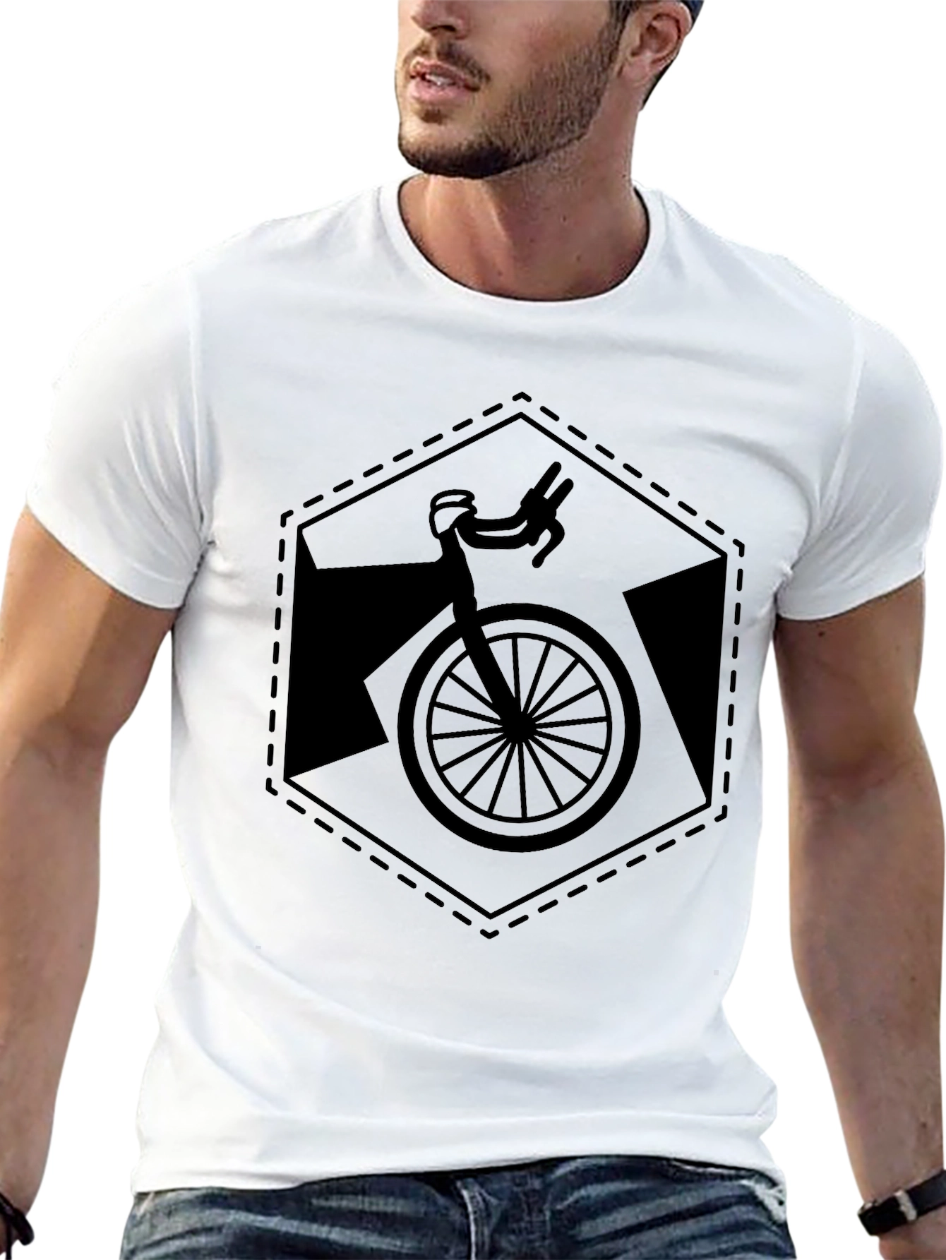 Mens Black Bicycle Graphic T-Shirt