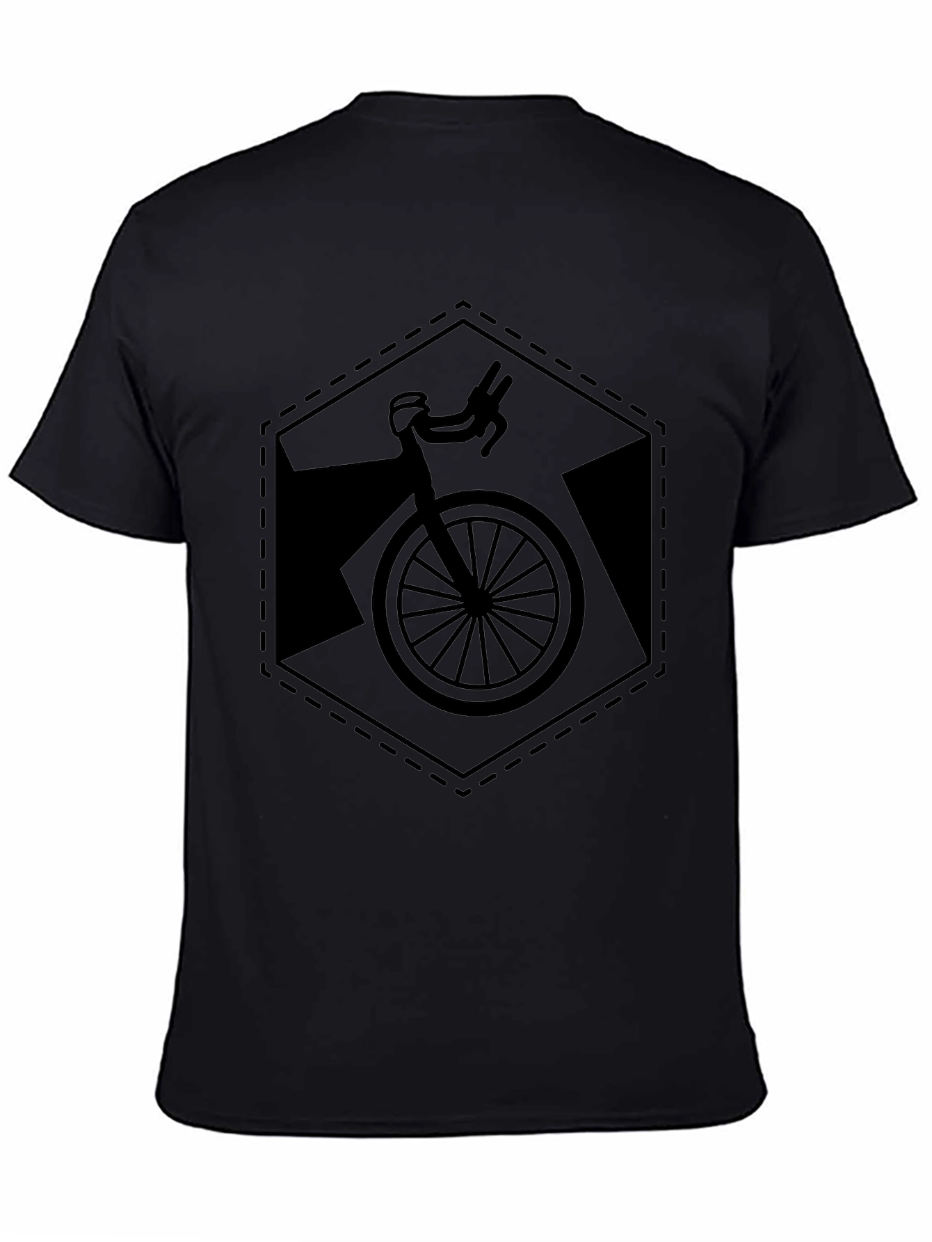 Mens Black Bicycle Graphic T-Shirt