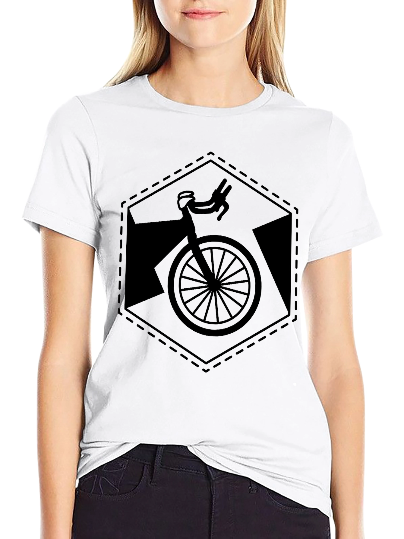 Mens Black Bicycle Graphic T-Shirt