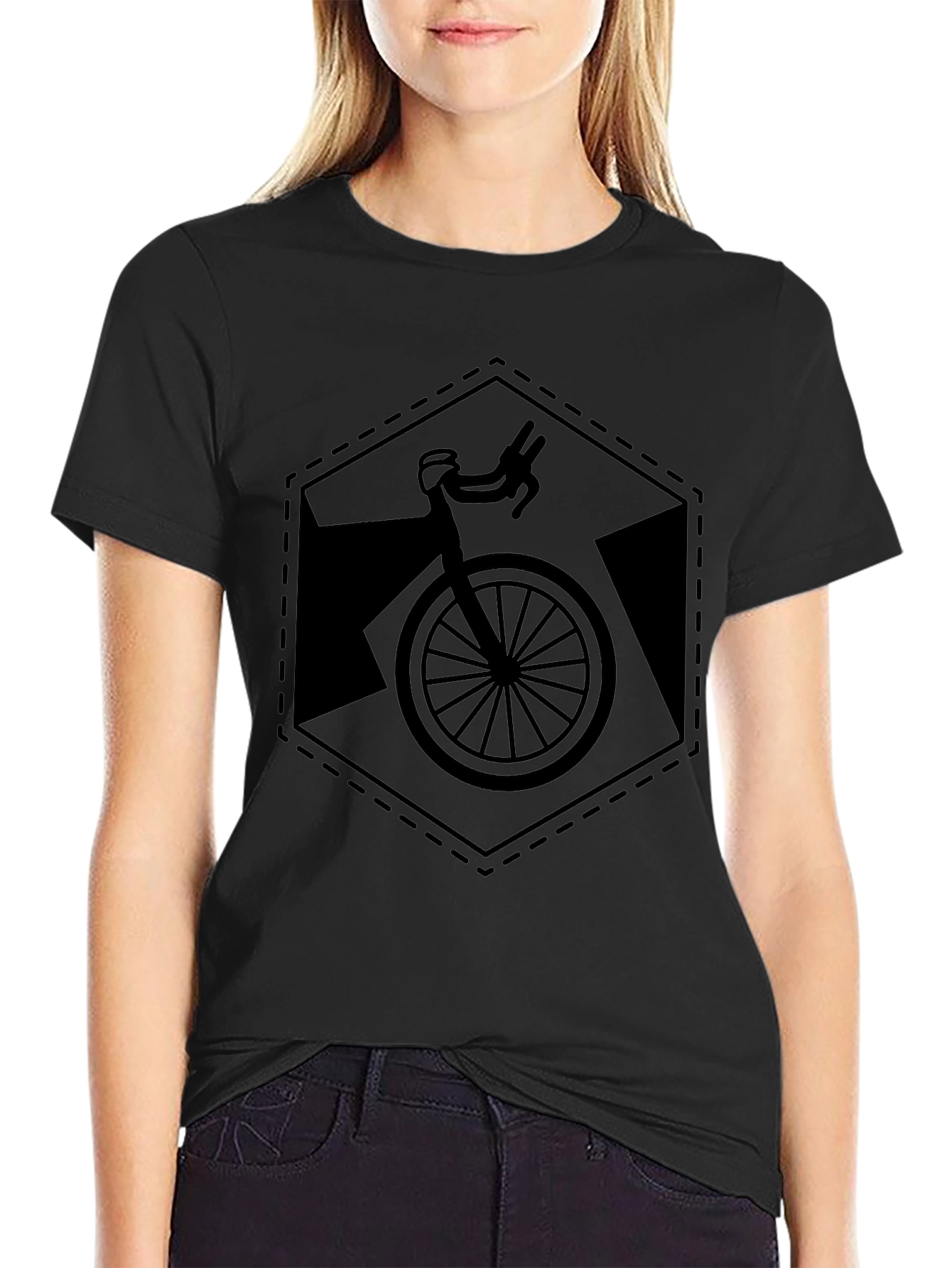 Mens Black Bicycle Graphic T-Shirt