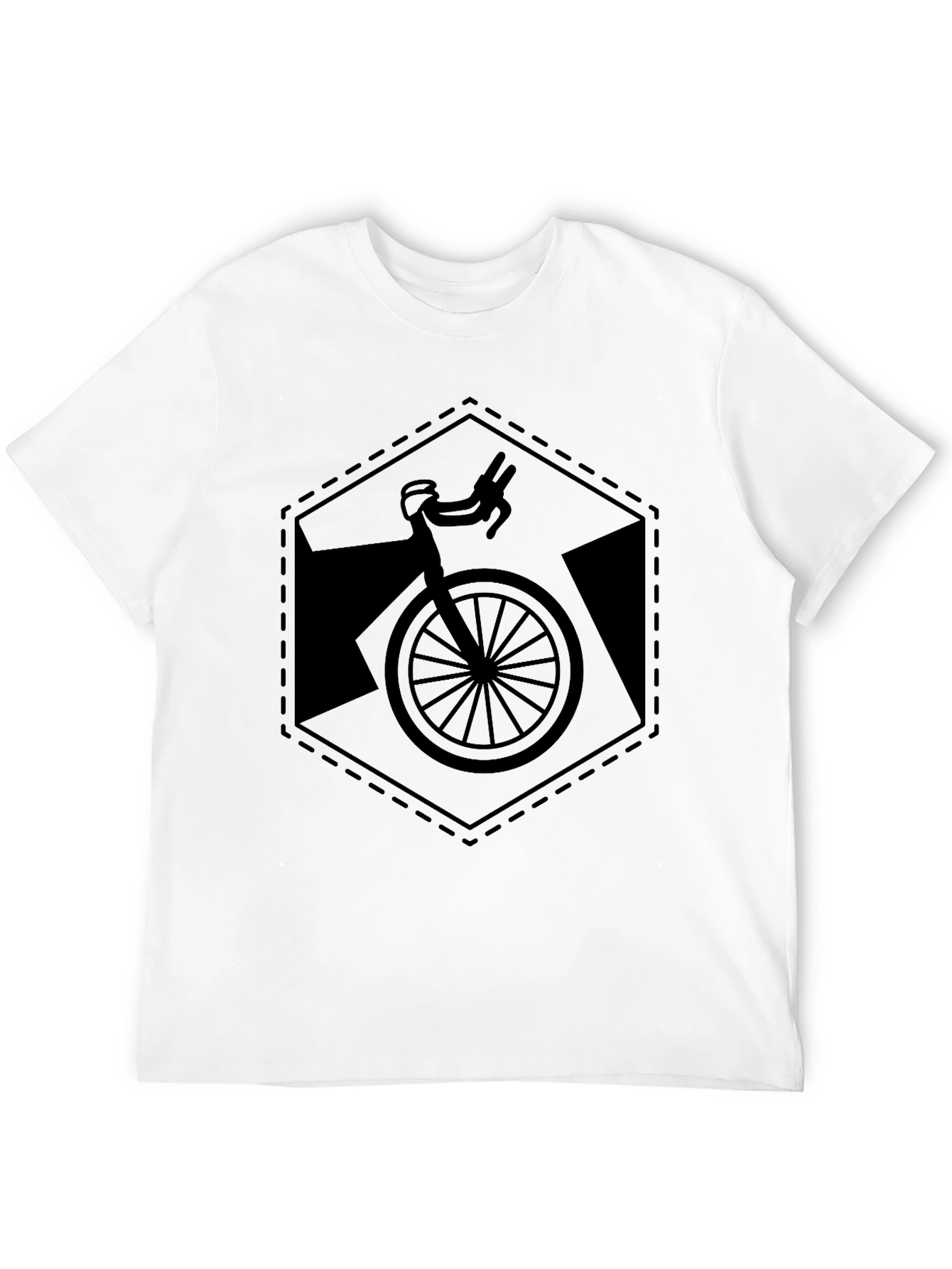 Mens Black Bicycle Graphic T-Shirt