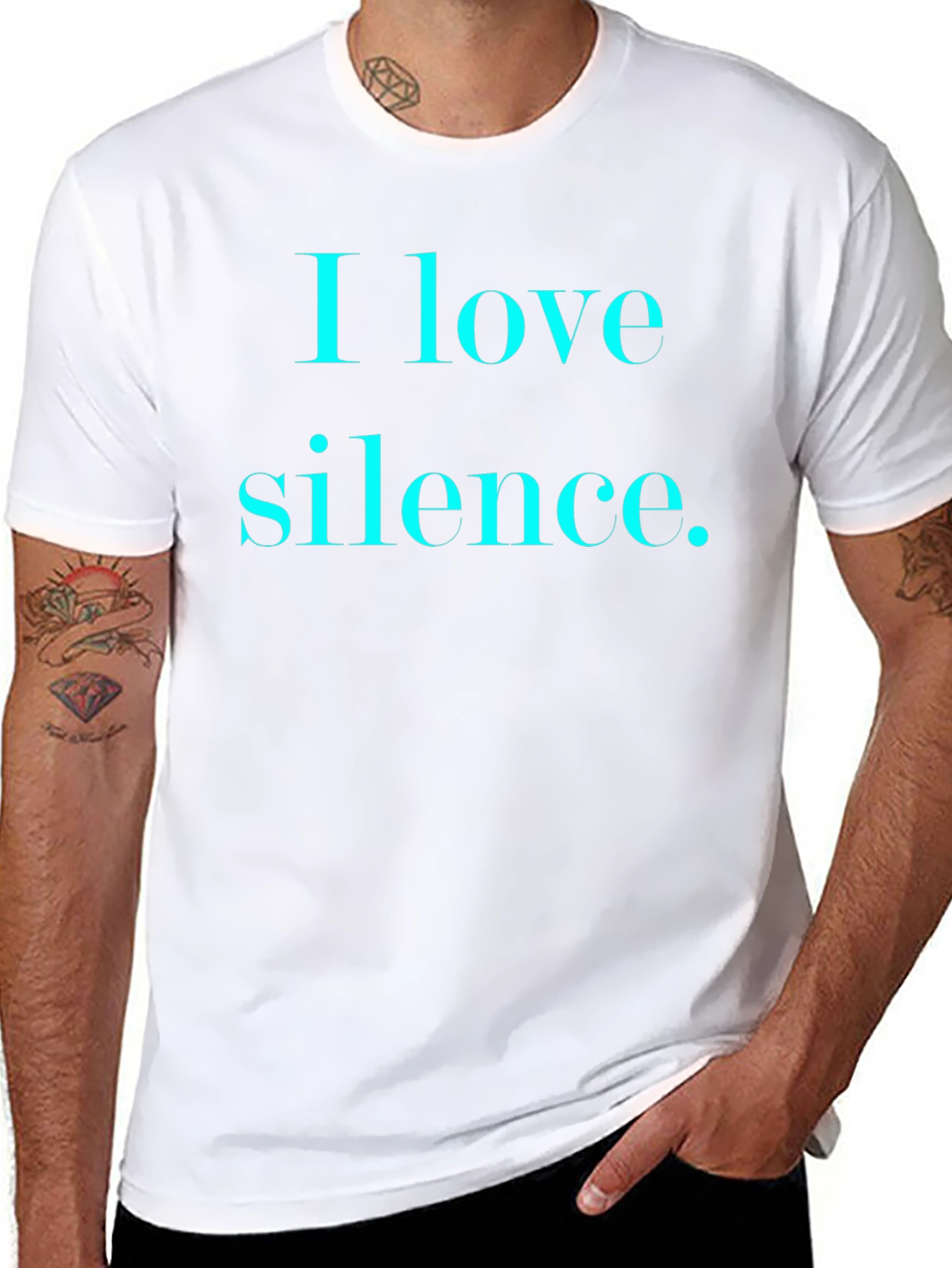 I Love Silence Graphic Tee - Black