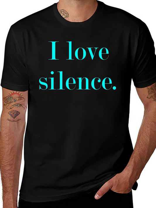 I Love Silence Graphic Tee - Black