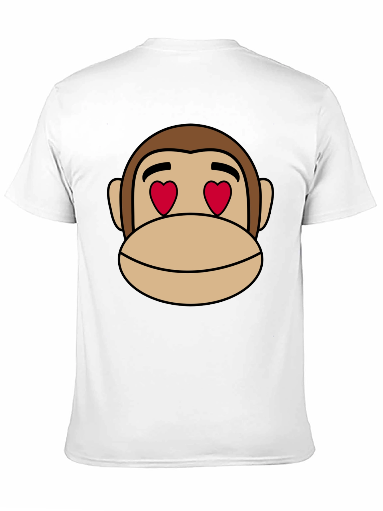 Monkey Face Heart Eyes T-Shirt - Black Cotton