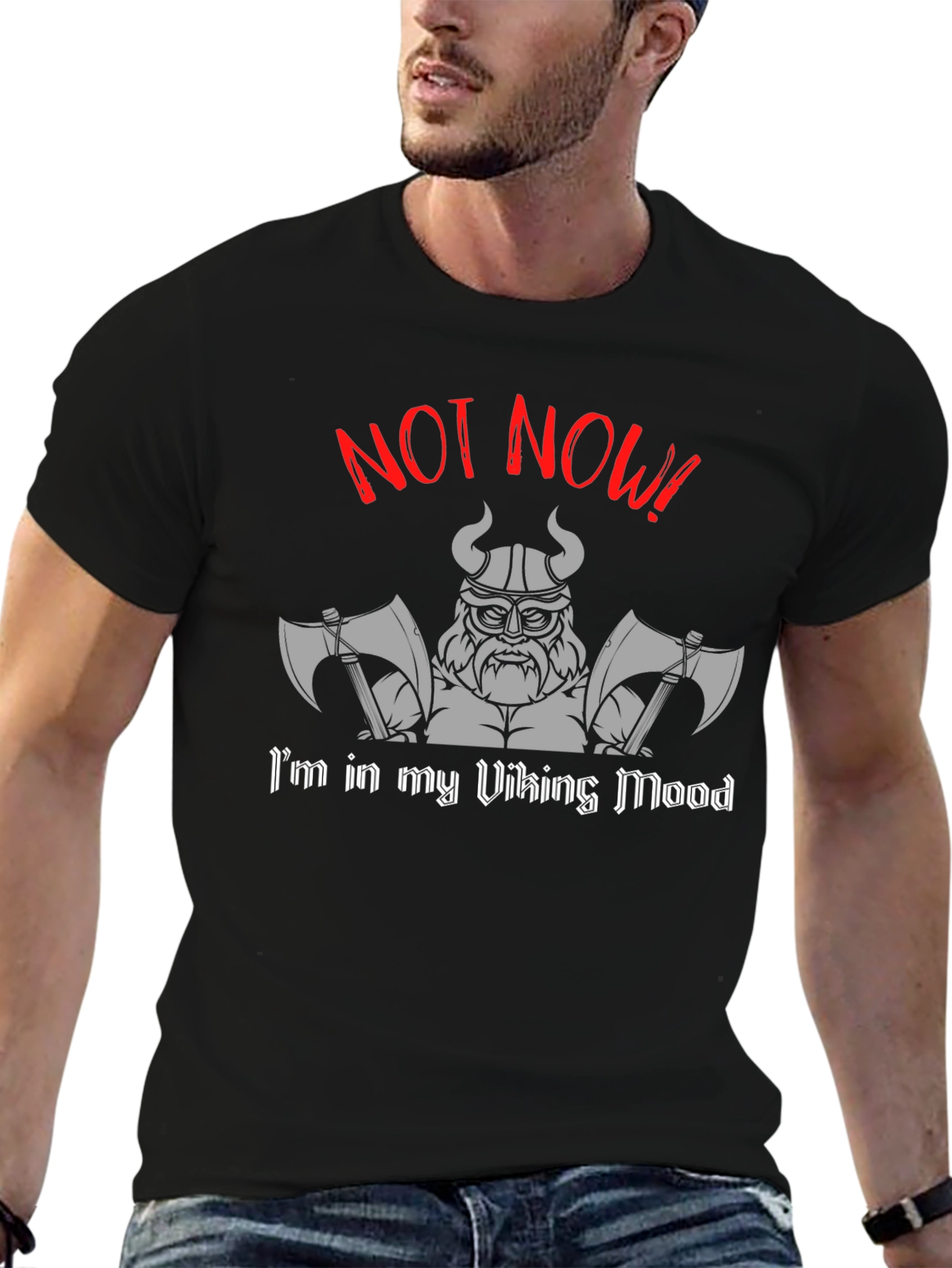 Viking Mood Black T-Shirt - Not Now!