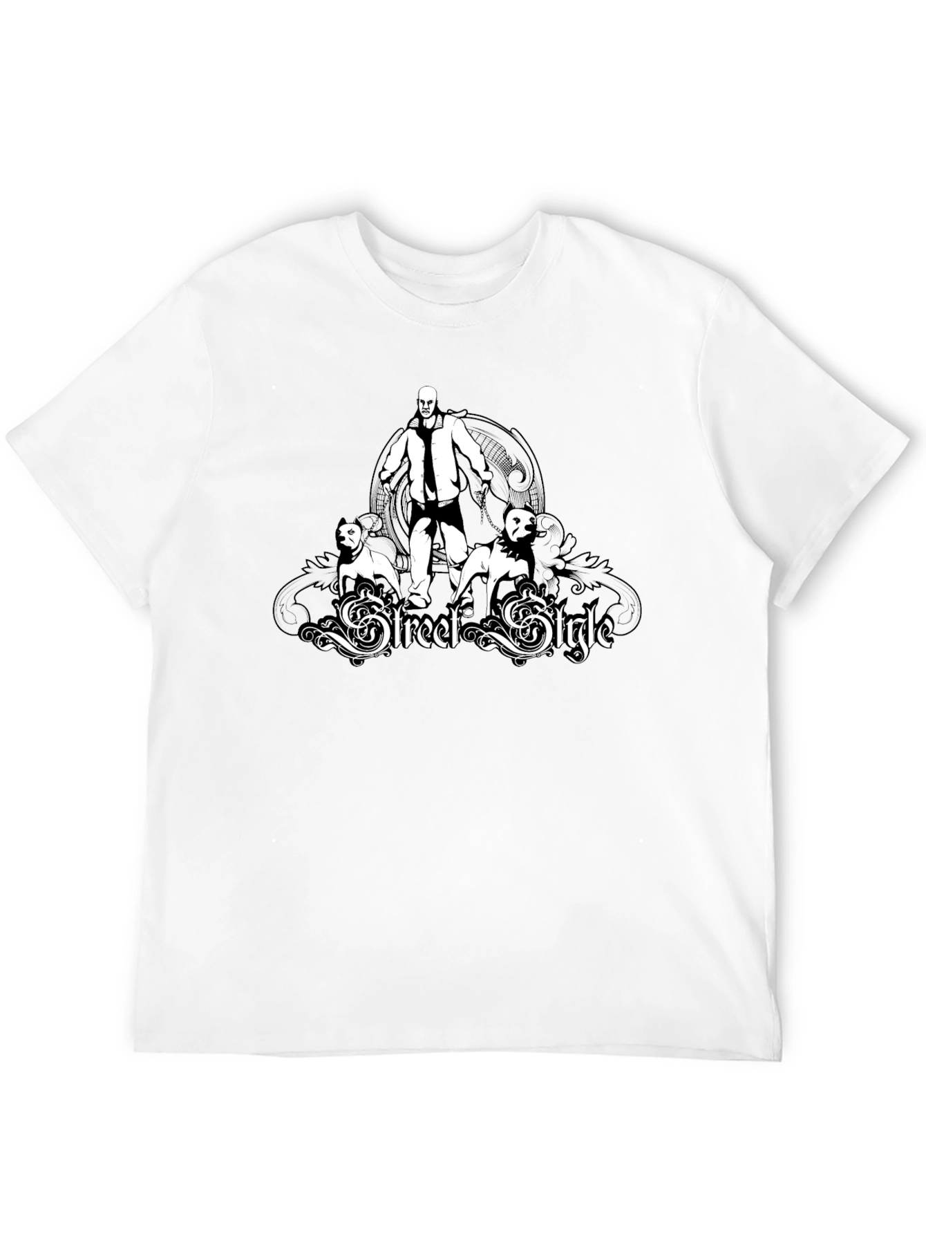 Mens Black Street Style Graphic T-Shirt