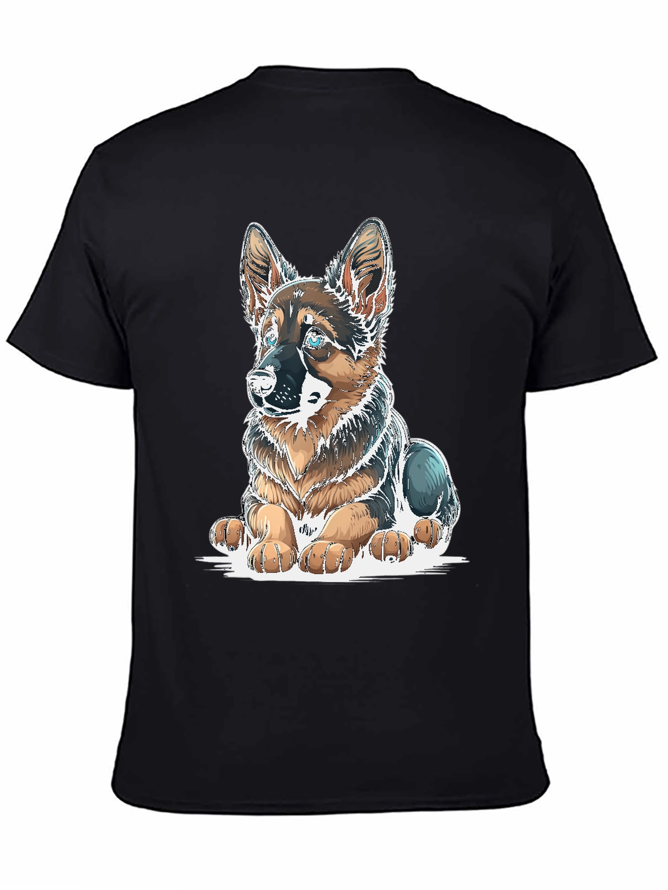 German Shepherd Puppy Graphic Tee - Black