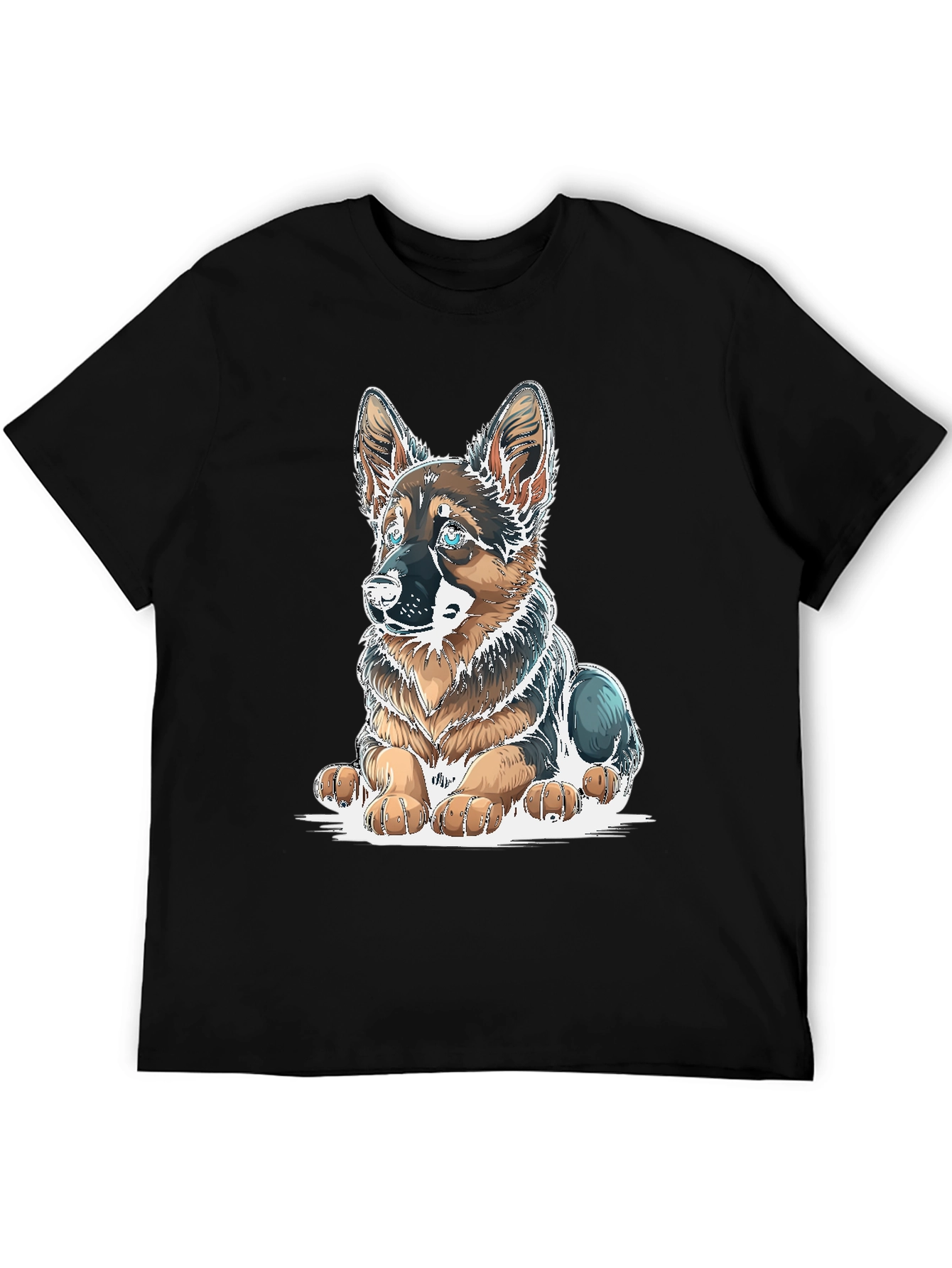 German Shepherd Puppy Graphic Tee - Black