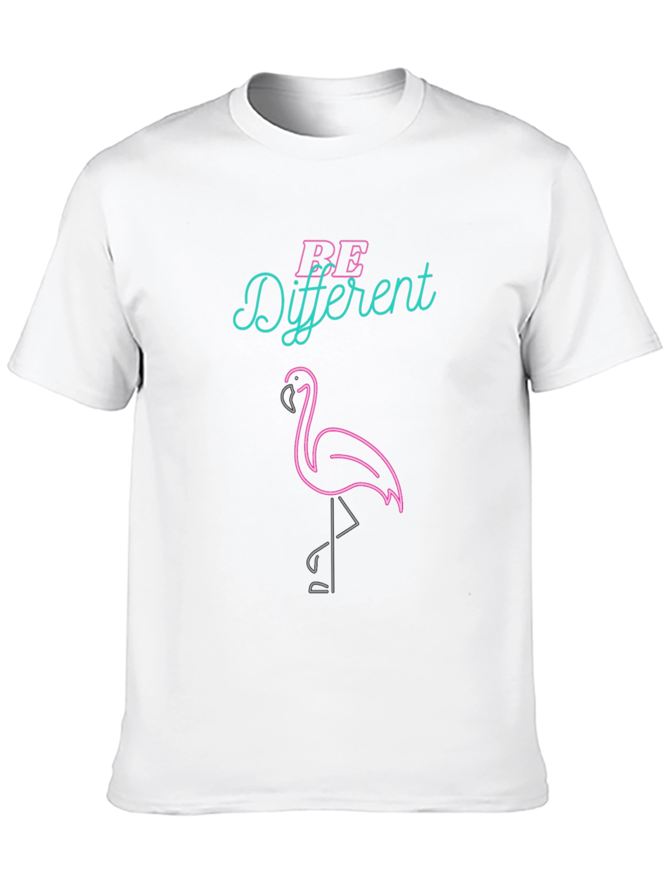 Be Different Flamingo Graphic Tee - Black