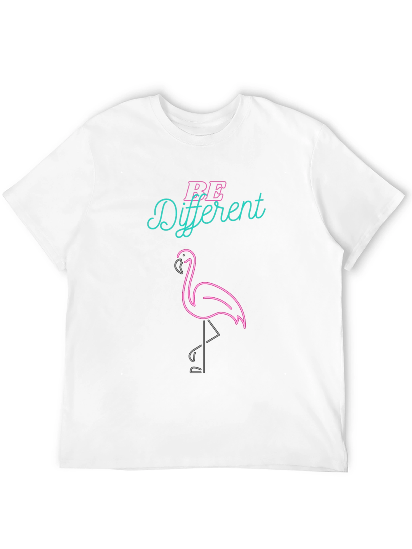 Be Different Flamingo Graphic Tee - Black