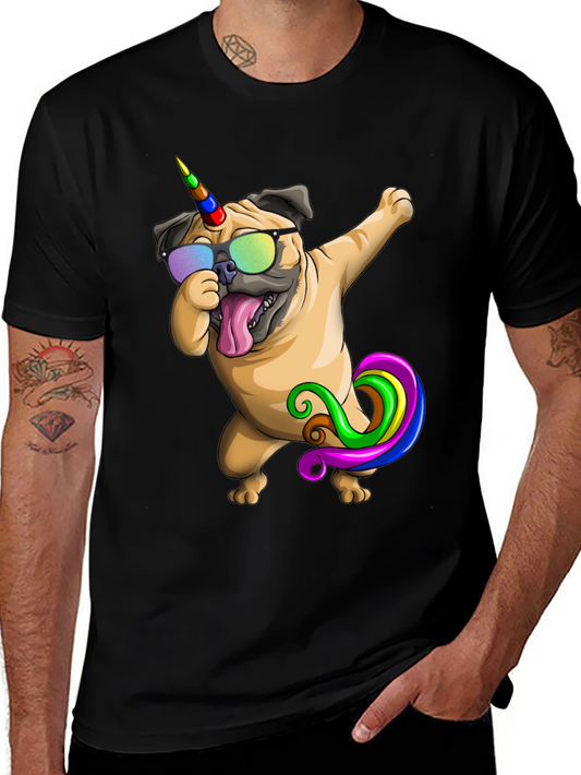 Dabbing Unicorn Pug T-Shirt