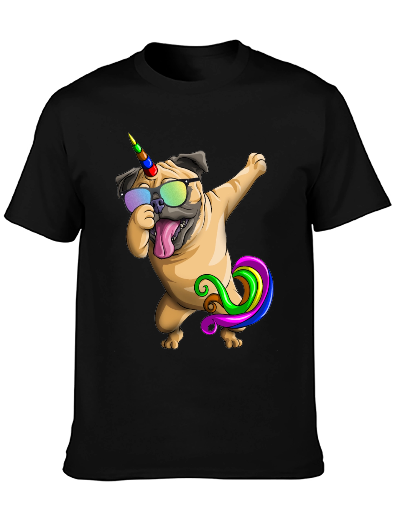Dabbing Unicorn Pug T-Shirt