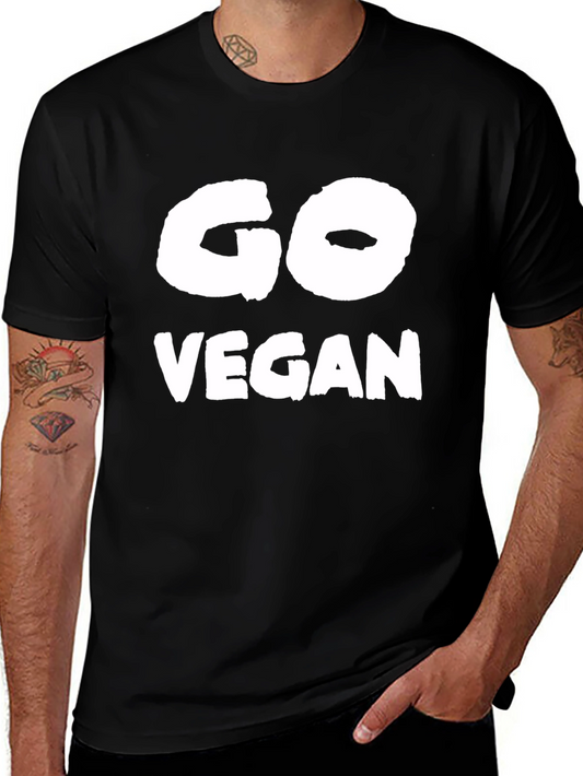 Go Vegan Tee - Black Graphic T-Shirt