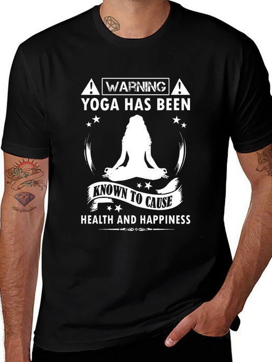 Yoga Health and Happiness Black T-Shirt