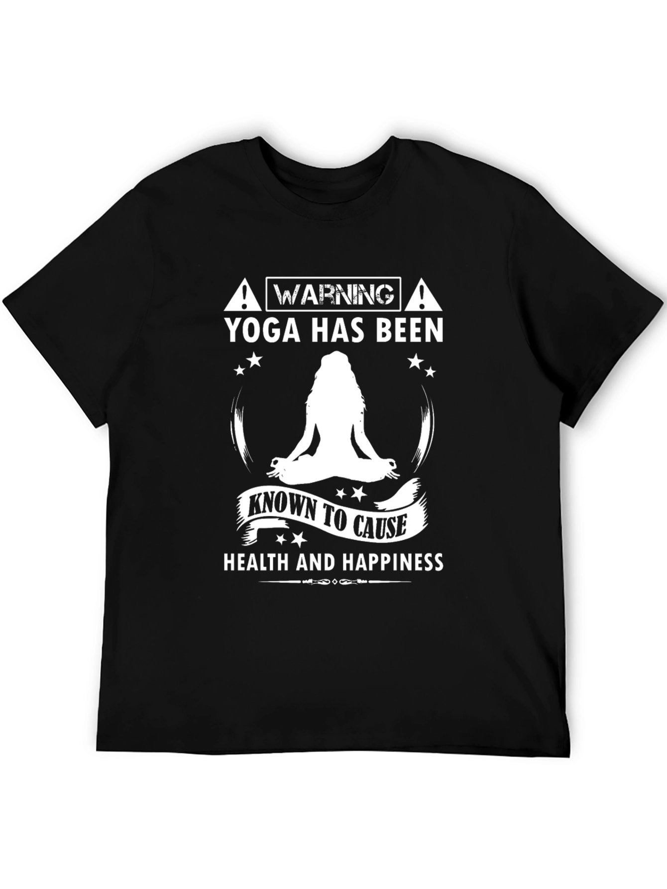 Yoga Health and Happiness Black T-Shirt