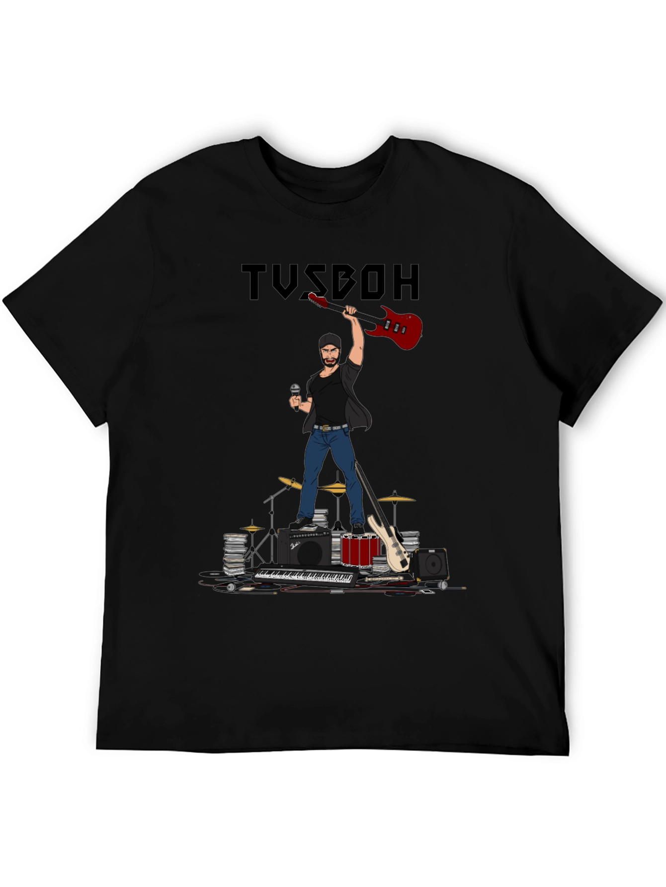 Musician Cartoon Graphic T-Shirt