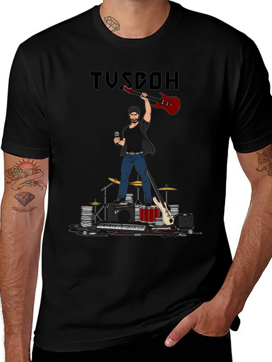 Musician Cartoon Graphic T-Shirt