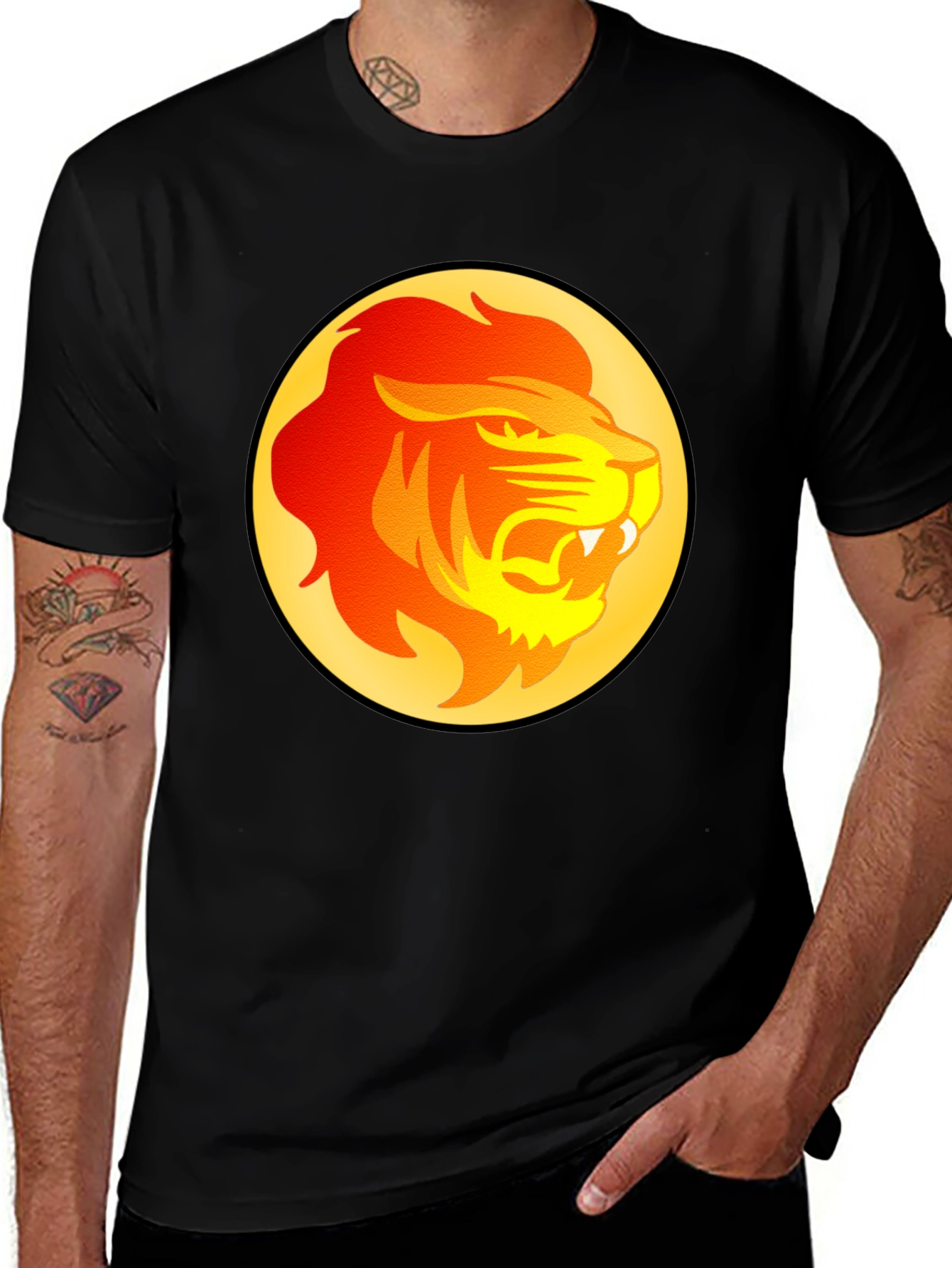 Lion Graphic Tee - Bold Animal Print T-Shirt
