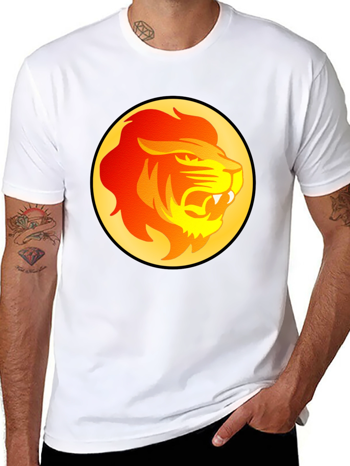 Lion Graphic Tee - Bold Animal Print T-Shirt