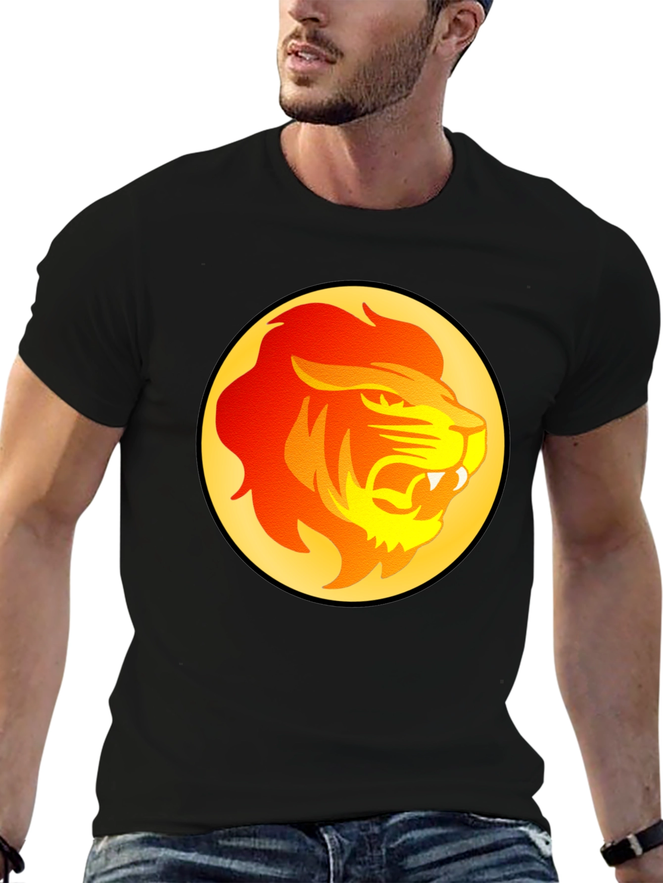 Lion Graphic Tee - Bold Animal Print T-Shirt