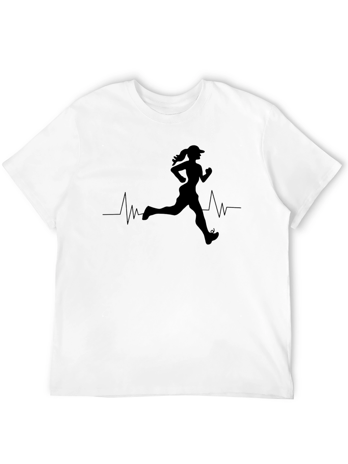 Running Heartbeat Black T-Shirt