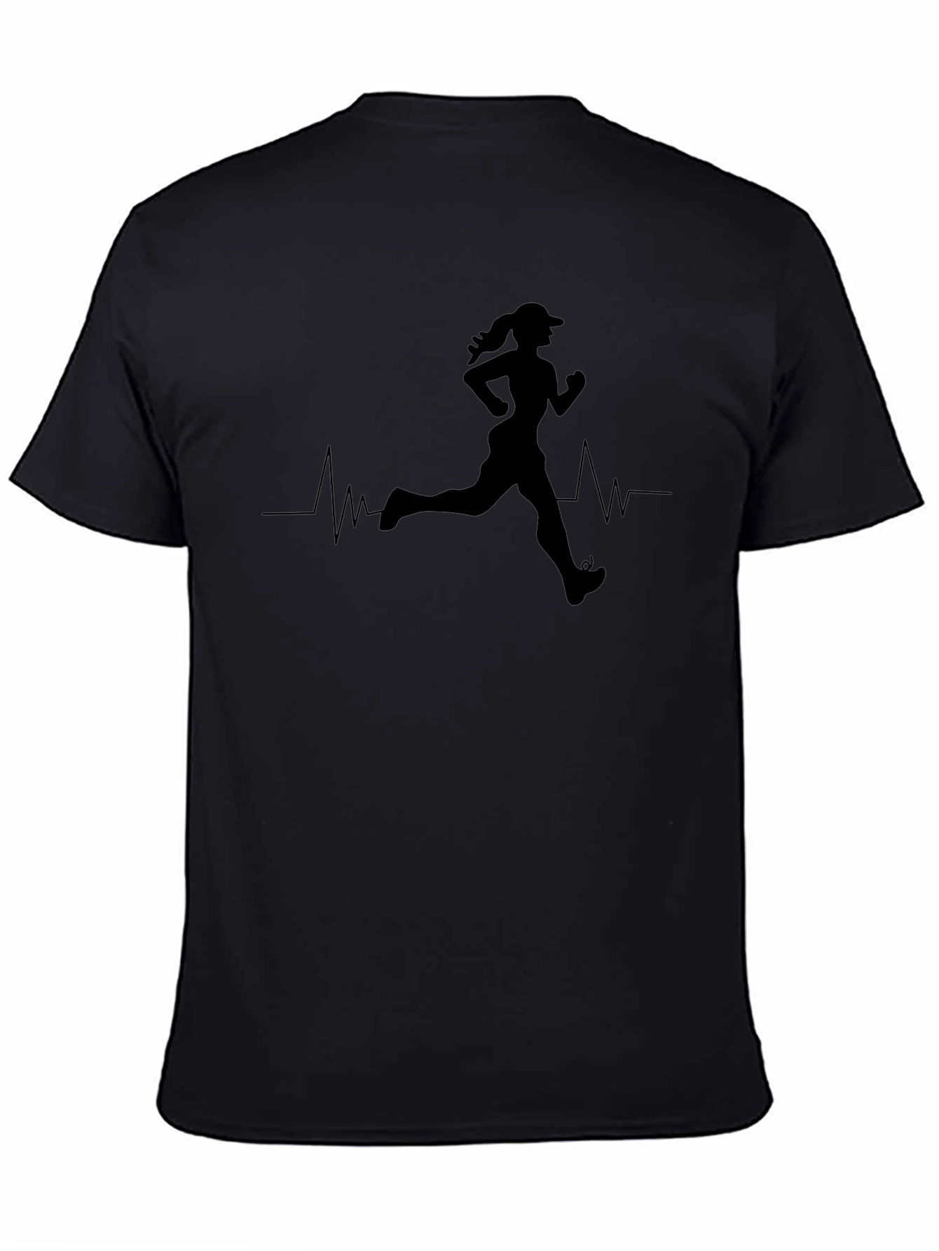 Running Heartbeat Black T-Shirt