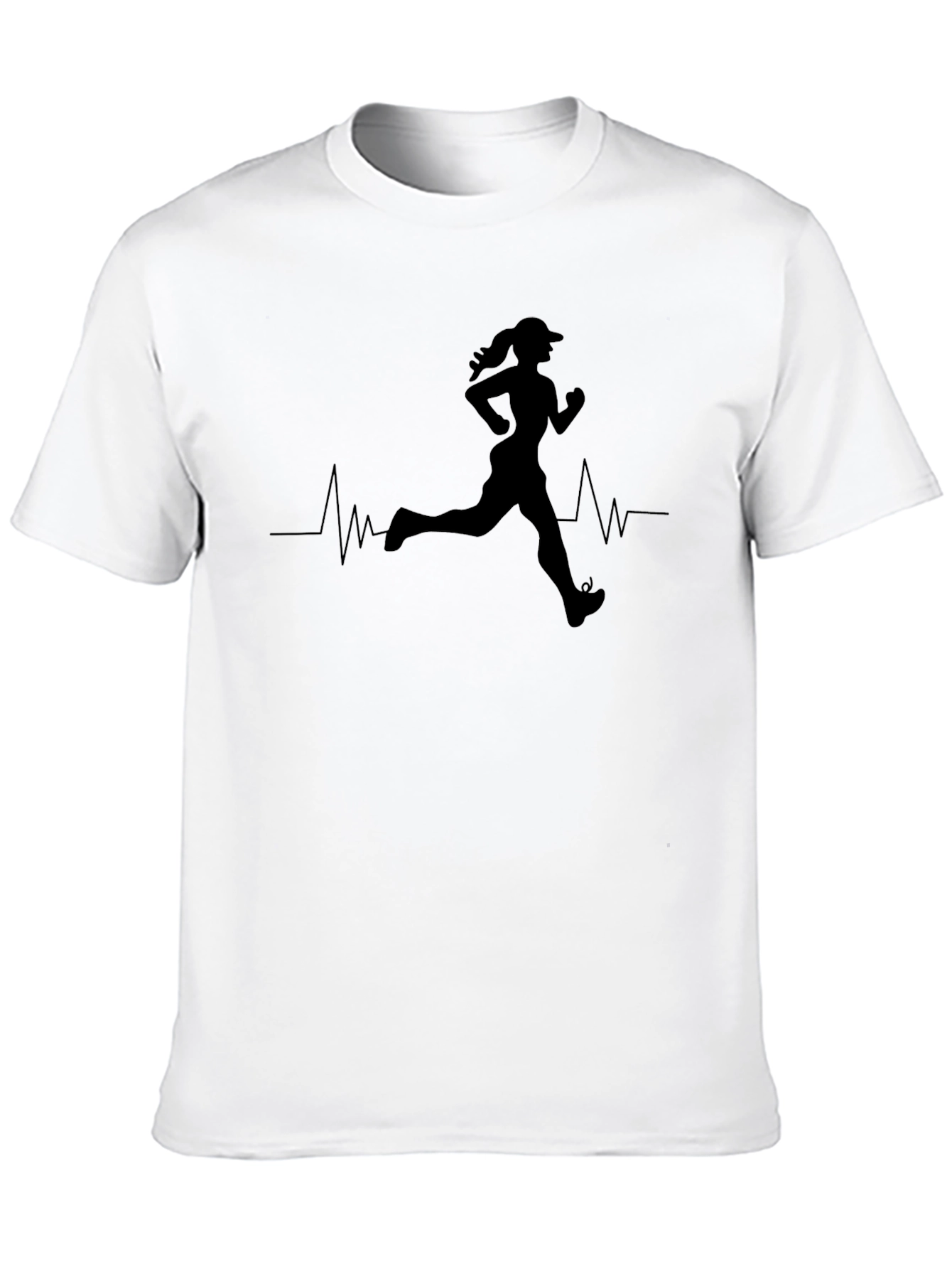 Running Heartbeat Black T-Shirt