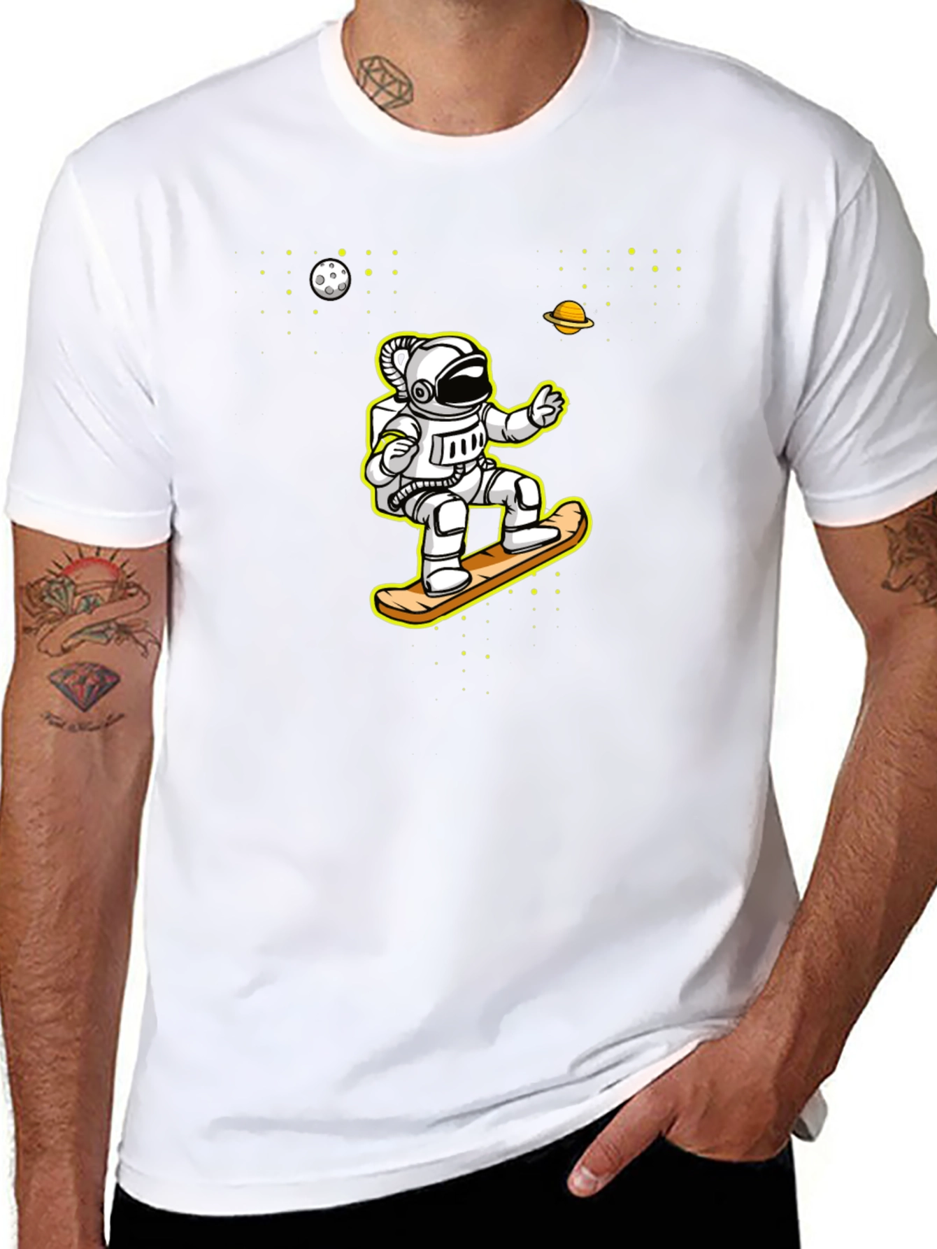 Astronaut Skateboarder Graphic T-Shirt