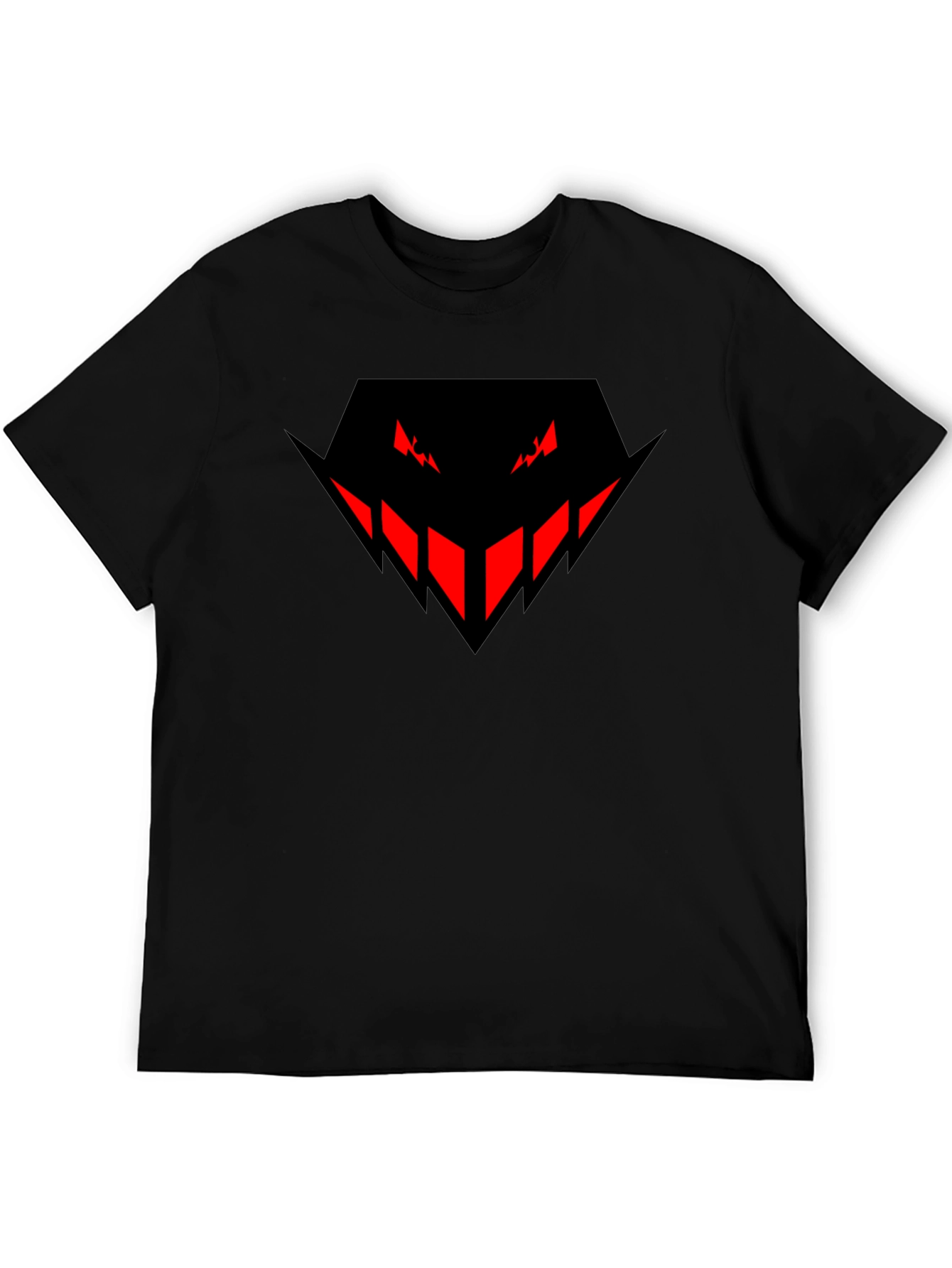 Mens Black T-Shirt with Red Evil Face Design